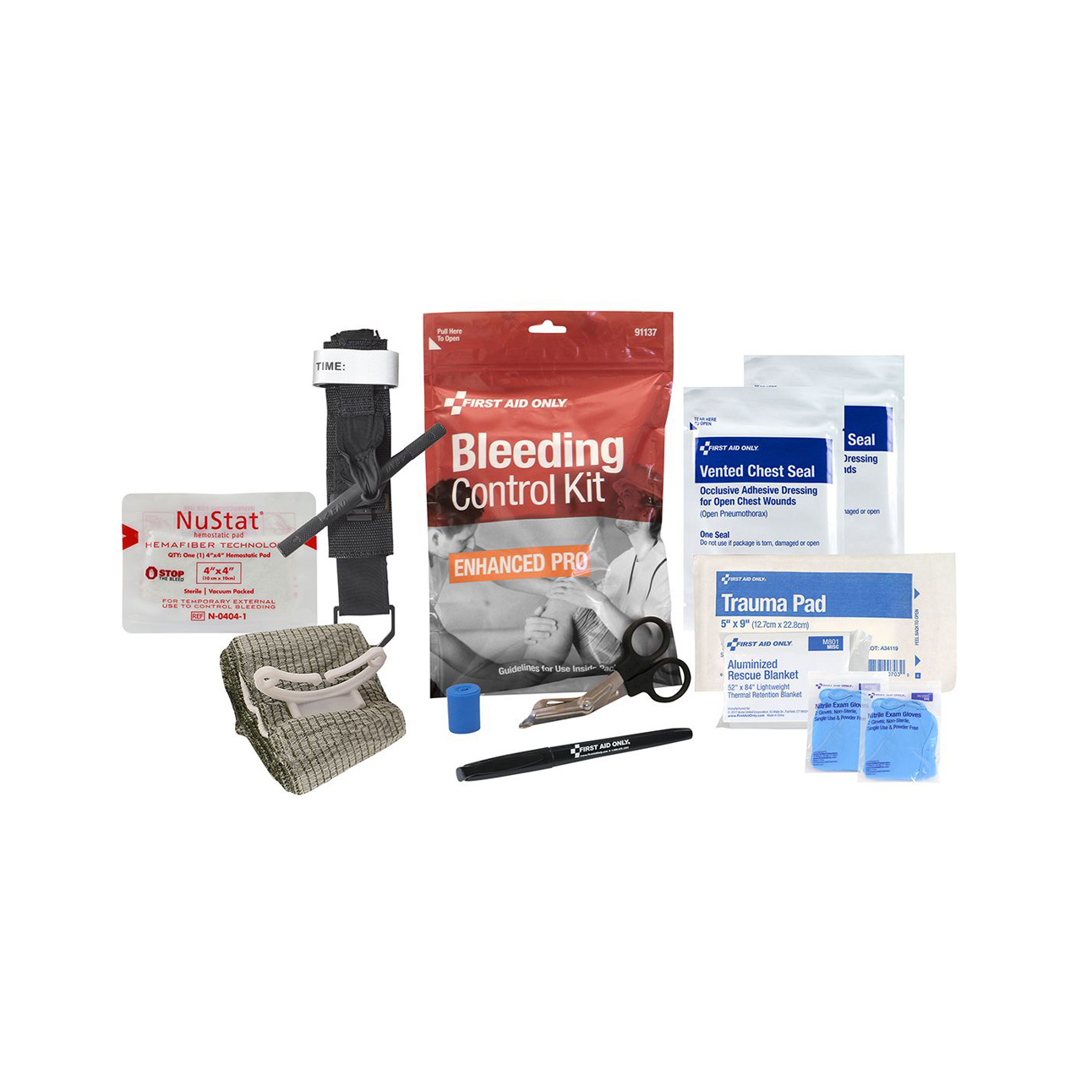 First Aid Only® Enhanced Pro Bleeding Control Kit, 15 Pieces | DiVal ...