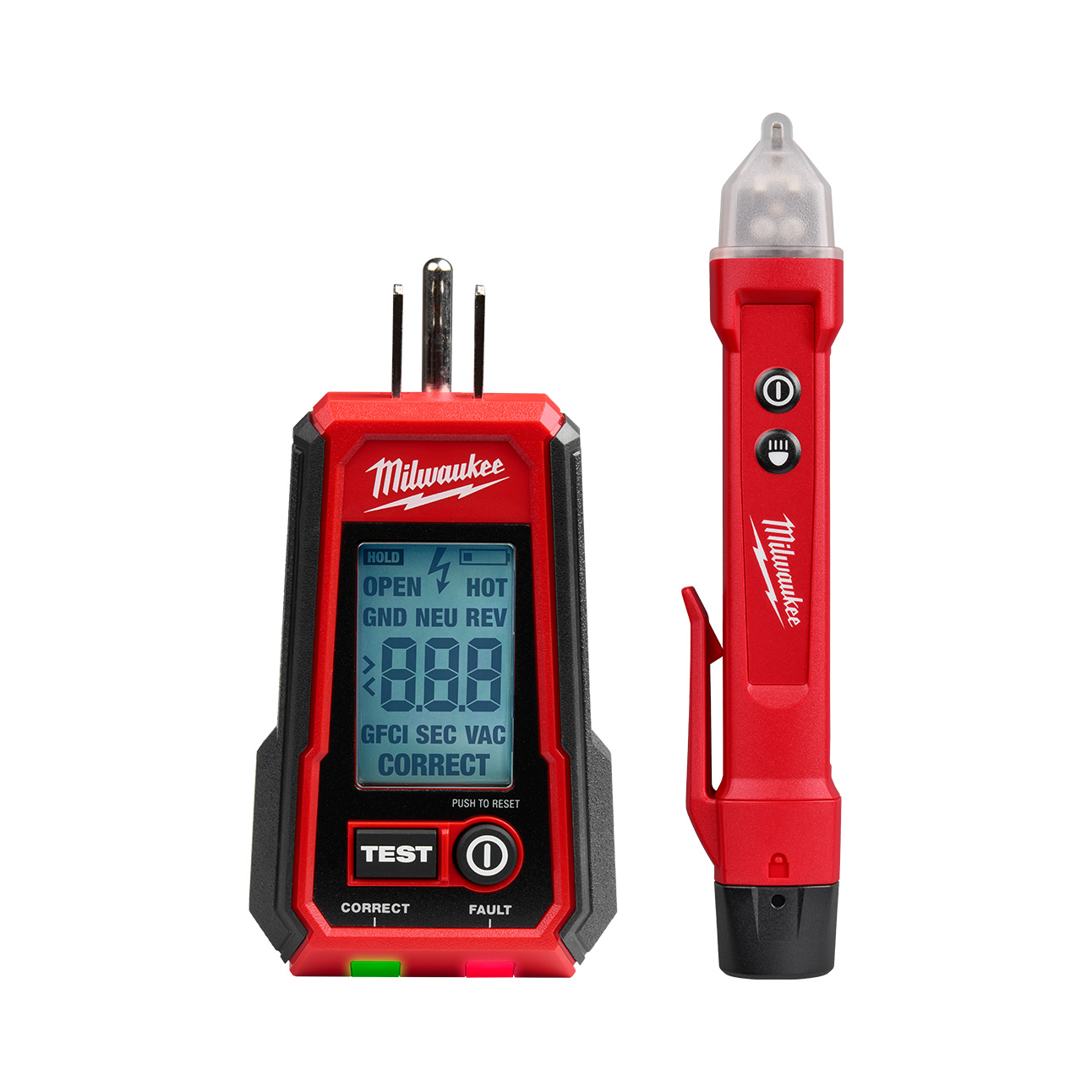 Milwaukee® Digital GFCI Receptacle Tester and Voltage Detector w/ LED ...