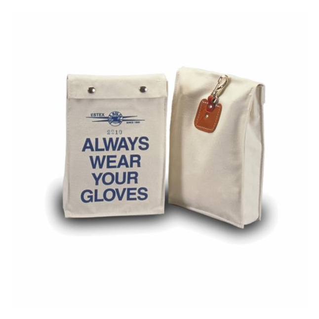 Estex Canvas Bag For Low Voltage Gloves, Snap Fasteners, 12" x 8" x 2"
