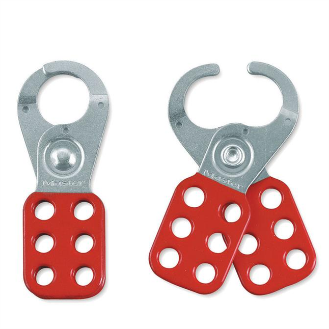 Heavy Duty Lockout Hasp, Red, 1-3/4" x 4-1/2", 1" Jaw