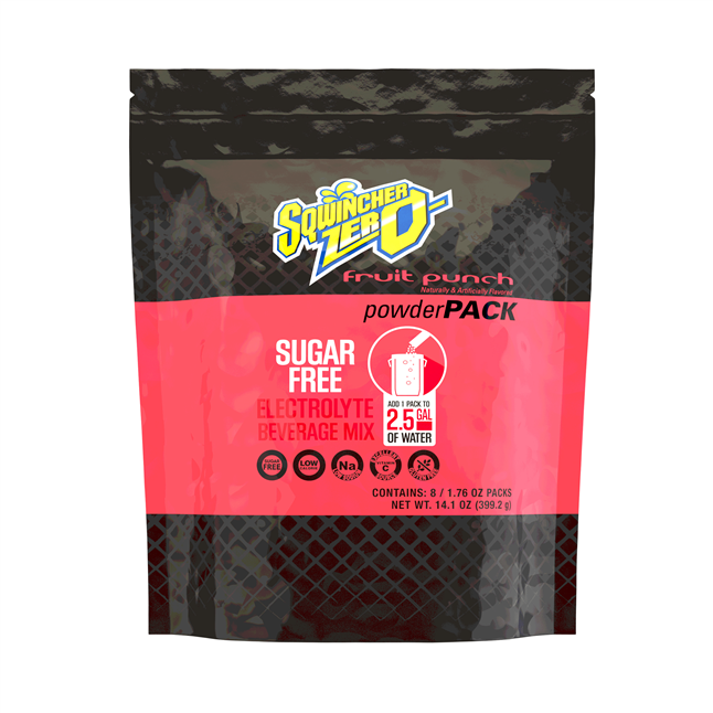 Sqwincher® ZERO Powder Pack™ Electrolyte Beverage Mix, 2.5 Gallon Yield/Package