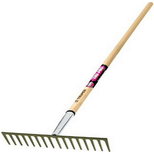 TRU PRO Heavy Duty Road Rake, Wood Handle