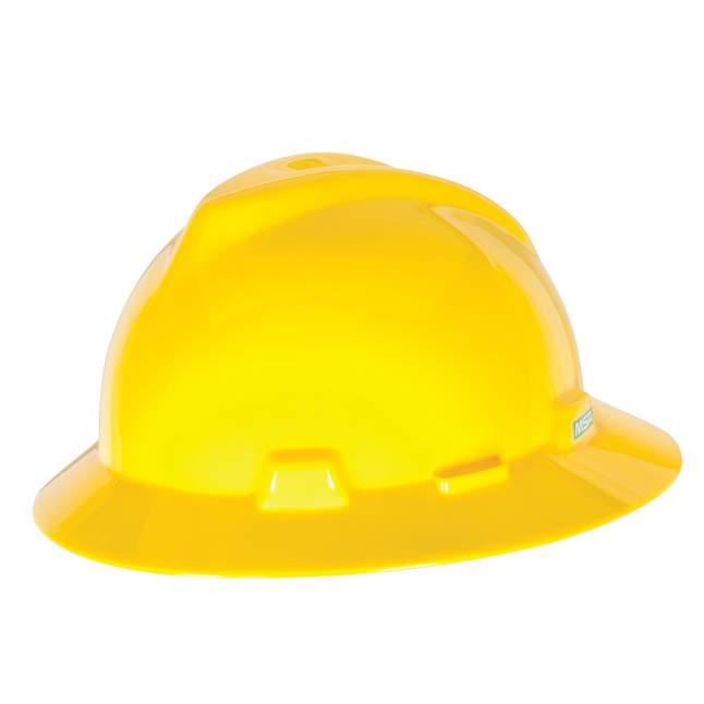 MSA V-Gard® Type I Slotted Full Brim Hard Hat