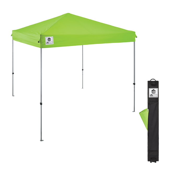 Ergodyne SHAX® Portable Work Shelter/Tent w/ Storage Bag, Lime, 10' L x 10' W x 14' H