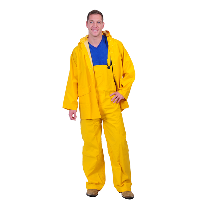 Repel Rainwear™ 3 Piece 0.35mm PVC/Polyester Rain Suit, Yellow