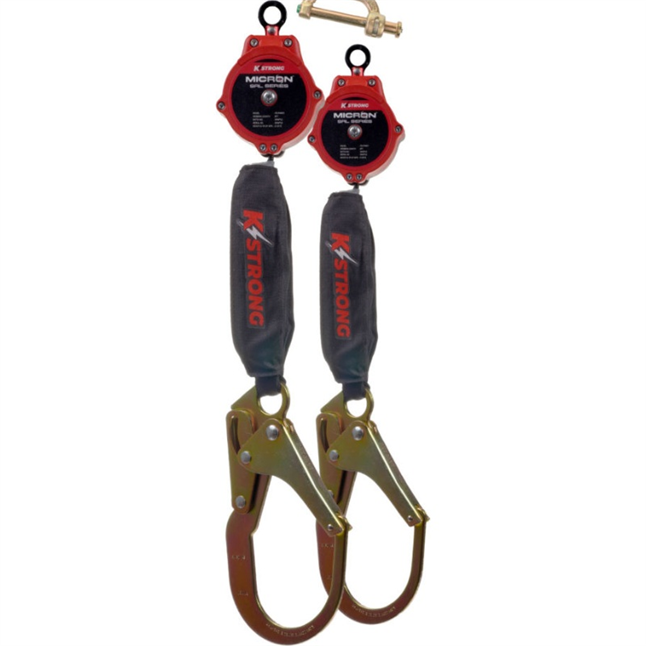 D-SAFE Micron™ Twin Leg Self Retracting Lifeline with Rebar Hooks, 6'