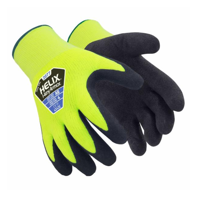 HexArmor Helix Cut Level A6, Hi Viz Knit Winter Glove