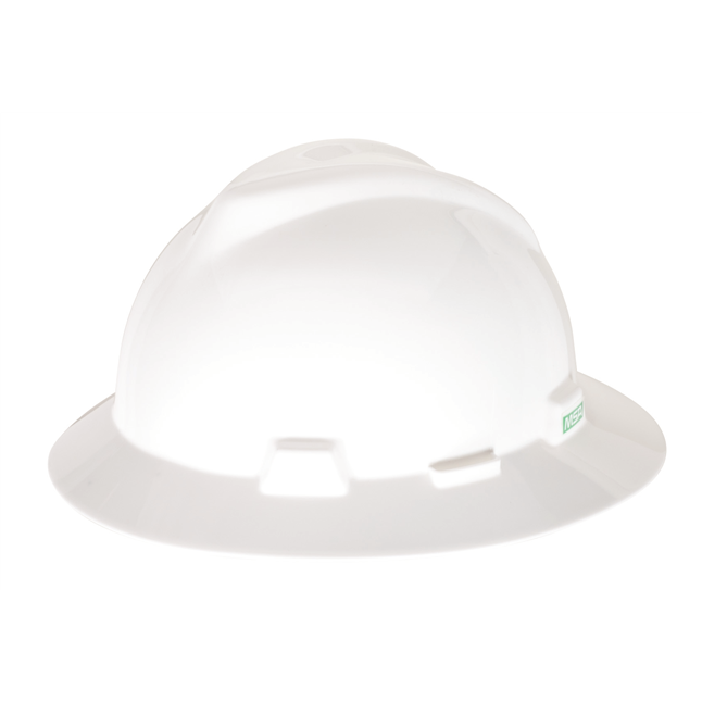 MSA V-Gard® Type I Slotted Full Brim Hard Hat