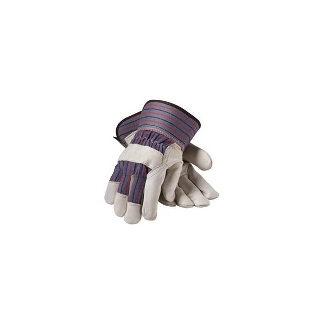 PIP Top Grain Cowhide Leather Palm Glove, Cotton Lined, Short Safety Cuff