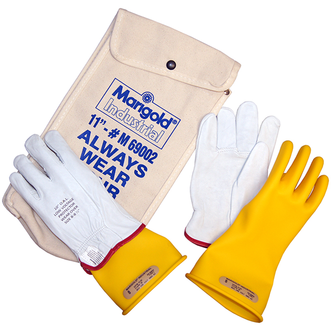 DiVal Electrical Glove Kit, Class 00, Yellow