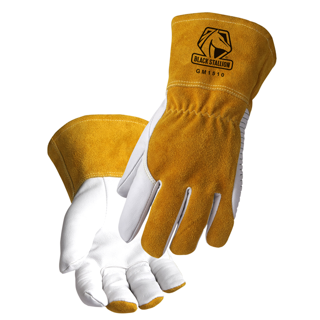 Black Stallion® GM1510 Premium Goatskin MIG Welding Glove with DragPatch®