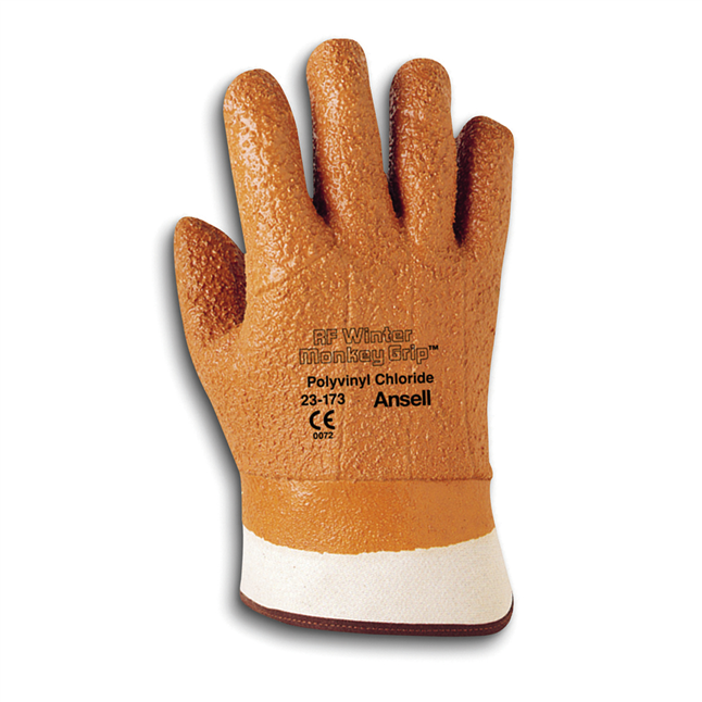 Ansell® 23-173 Raised Finish Winter Monkey Grip® Glove, Safety Cuff