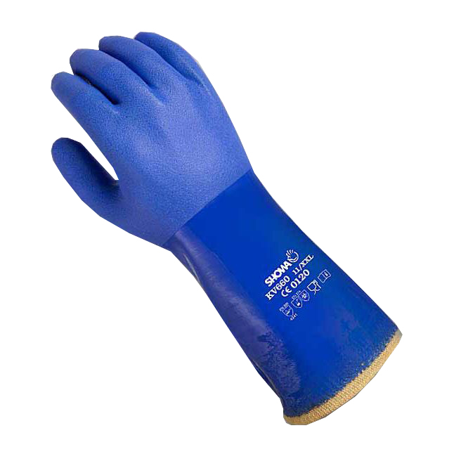 ATLAS® KV660 PVC Coated Kevlar® Lined Gloves, Blue