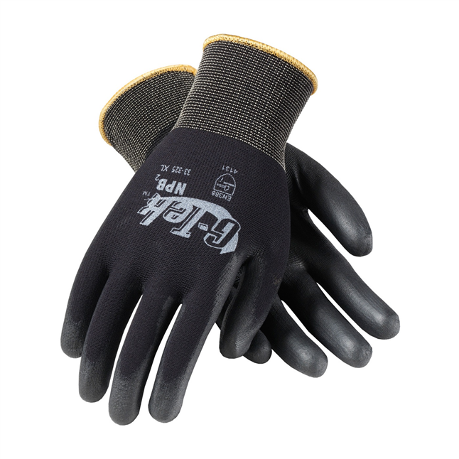 PIP 33-325 G-Tek® GP™ Nylon Knit Glove, Extra Thick PU Coated Palm & Fingers