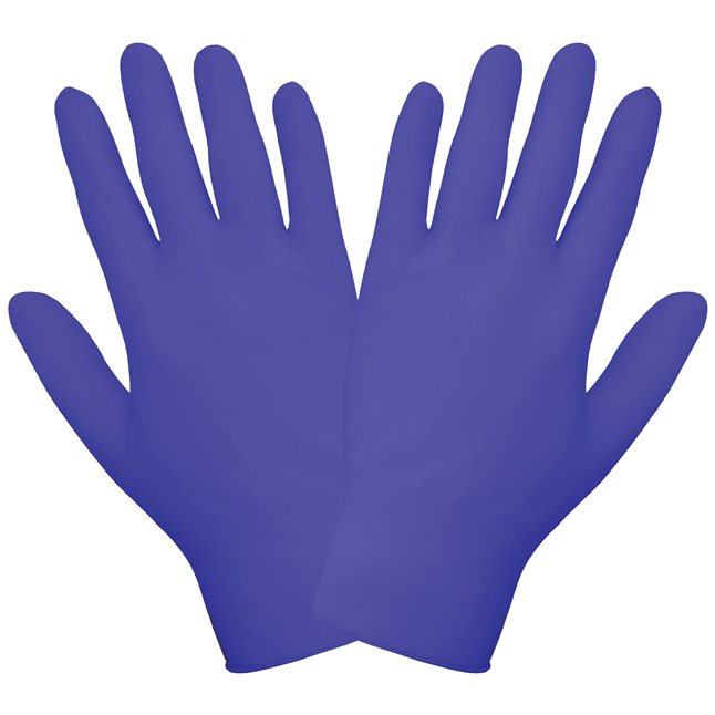 Global Glove 725PF 2.5 Mil Dark Violet Disposable Nitrile Gloves, High Quantity Box