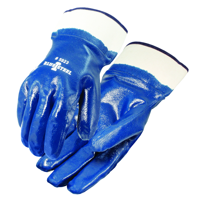 Blue Steel™ Nitrile Coated Gloves, Smooth Finish, Safety Cuff