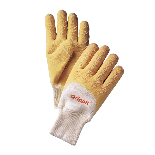 Grippit Rubber Coated Gloves with Crinkle Finish, Knit Wrist