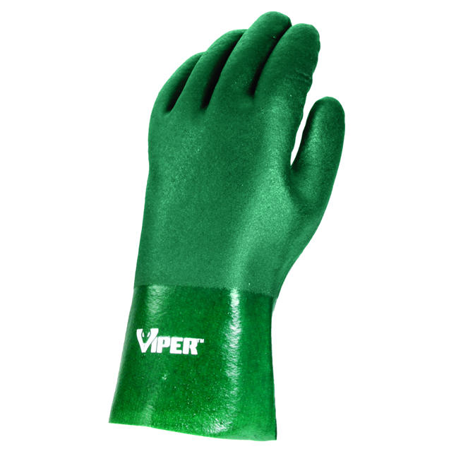 Viper® Double Coated PVC Gloves, 12 Inch, Dark Green | DiVal
