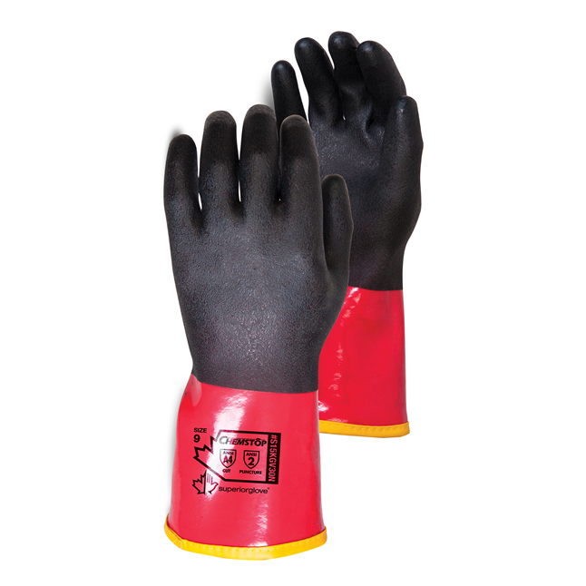 Superior ChemStop™ Extreme Comfort PVC Gloves with Kevlar® Liner & Full Nitrile Coating