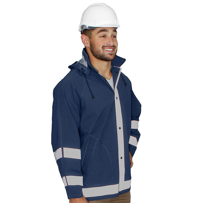 Repel Rainwear™ 0.35mm PVC/Polyester Reflective Rain Jacket