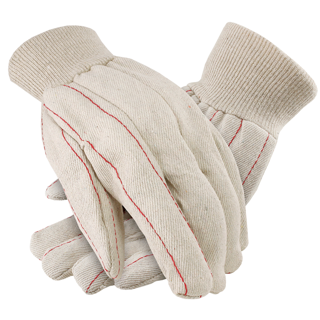 Premium Cotton Double Palm Gloves, Knit Wrist