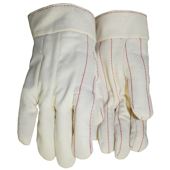 Cotton Double Palm Gloves, Band Top Cuff