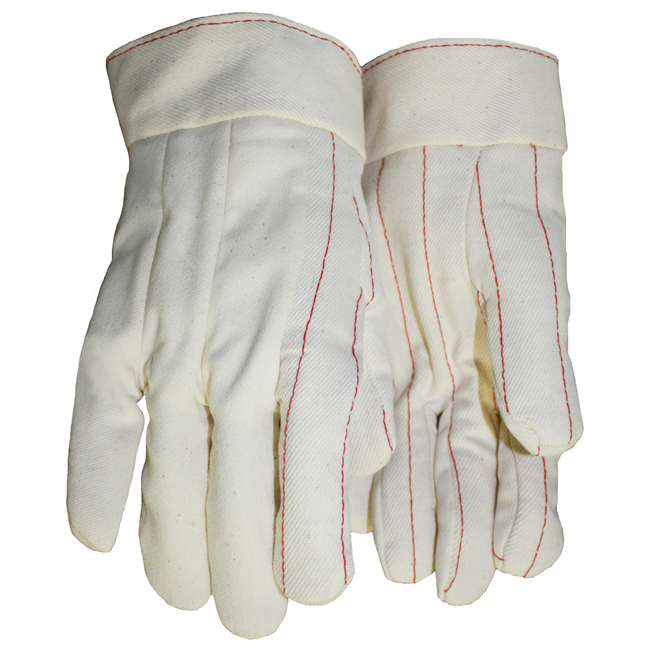 Cotton Double Palm Gloves, Band Top, Made in USA