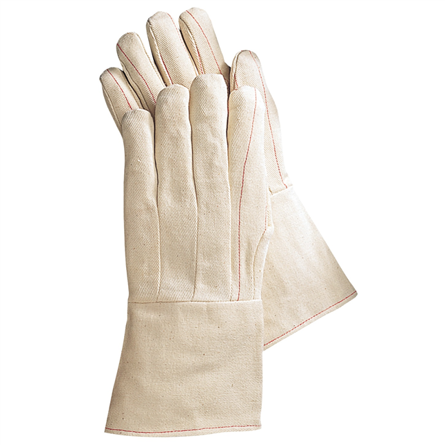 Cotton Double Palm Gloves, Gauntlet Cuff