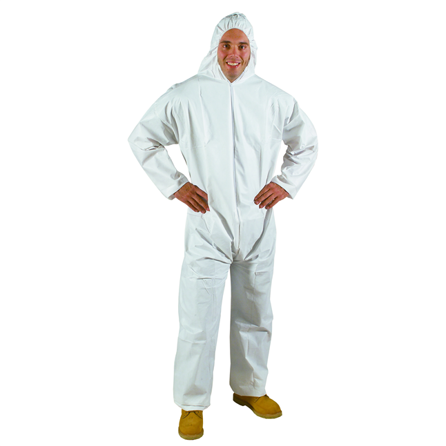 Safe N' Clean™ Splashguard Waterproof Coverall w/ Hood, Open Wrist & Ankles