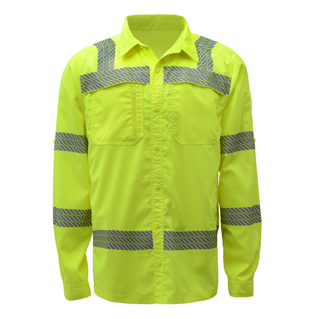 GSS Class 3 Hi Viz Rip-Stop Lightweight Button Down Shirt