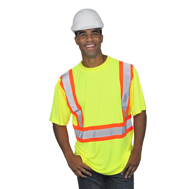 Illuminator™ Class 2 Sweat Activated Performance T-Shirt with 2-Tone Stripes