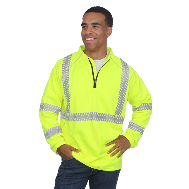 Illuminator™ Class 3 Hi-Viz 1/4 Zip Pull-Over Fleece-Lined Sweatshirt