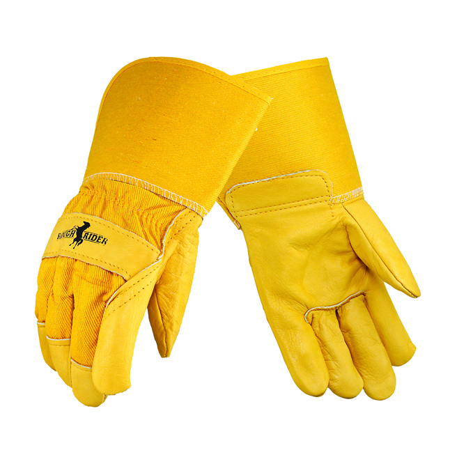 Rough Rider® Grain Leather Palm Gloves, Gauntlet Cuff