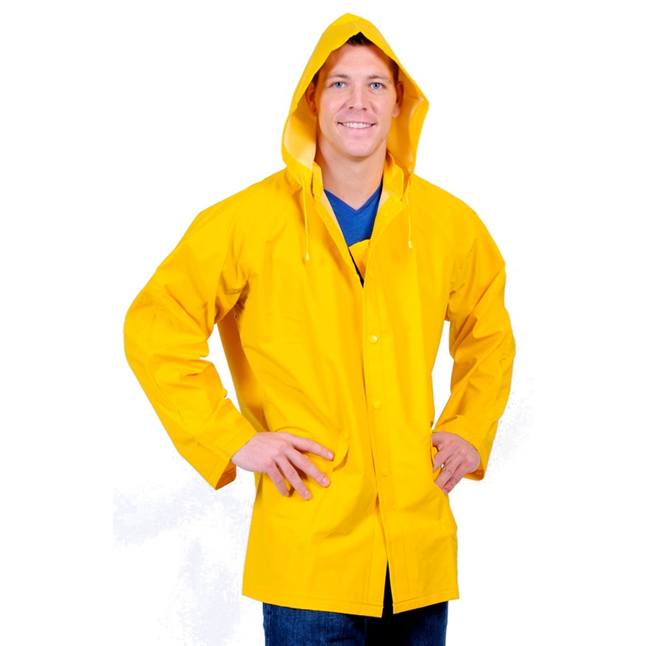 Repel Rainwear™ 0.35mm PVC/Polyester Rain Jacket with Detachable Hood