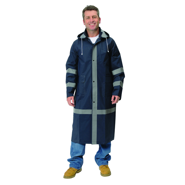 Repel Rainwear™ 0.35mm PVC/Polyester Reflective Raincoat, 46 Inch