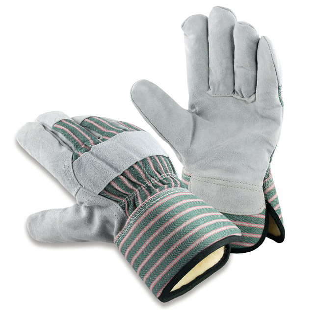 Leather Palm Gloves, Thermal Insulation, Safety Cuff