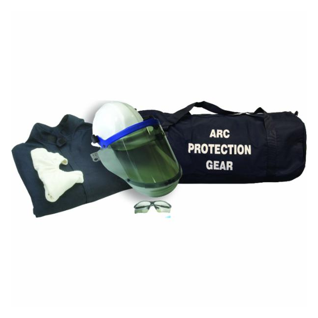 Chicago Protective Apparel 12 CAL Jacket & Bib Arc Flash Kit, Navy Color Velcro Closure Solid Pattern