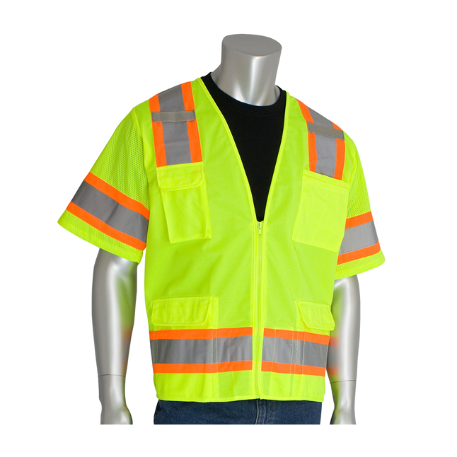 PIP Class 3 Safety Vest, Solid Front, Mesh Back