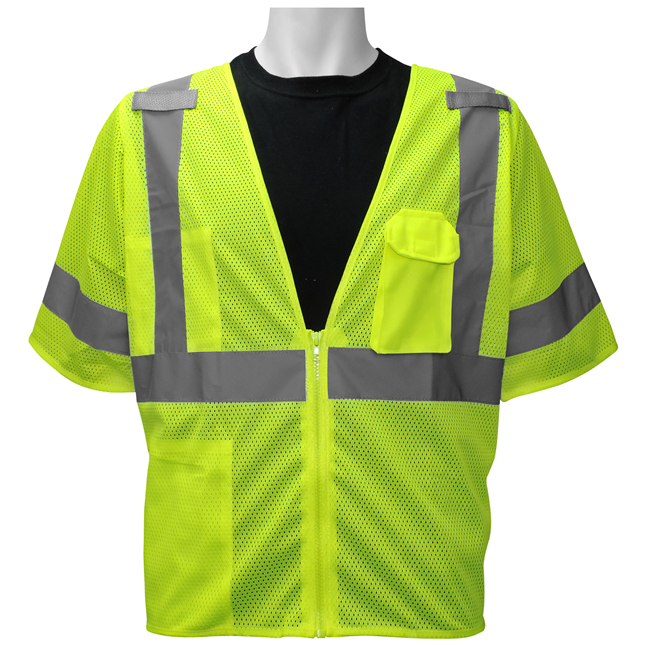 FrogWear™ GLO-011 ANSI Class 3 Mesh Safety Vest, Zipper Front