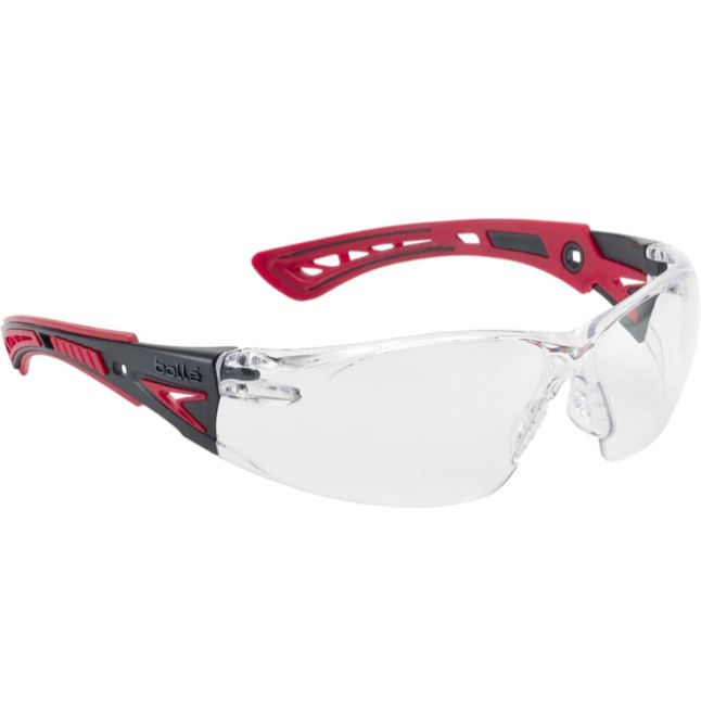 Bolle Rush+ Assembled Safety Glasses with Foam & Strap Kit