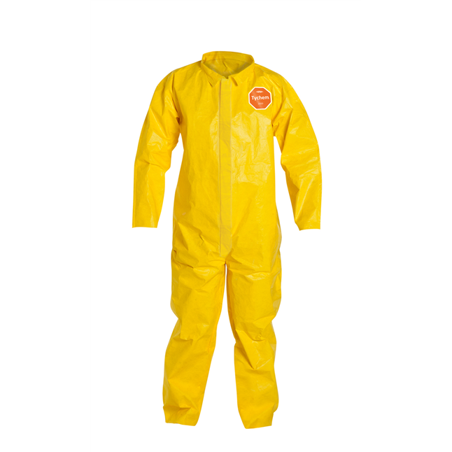 DuPont™ Tychem® 2000DuPont™ Tychem® 2000 Coverall. Collar. Stormflap. Open Wrists and Ankles. Serged Seams. Yellow.