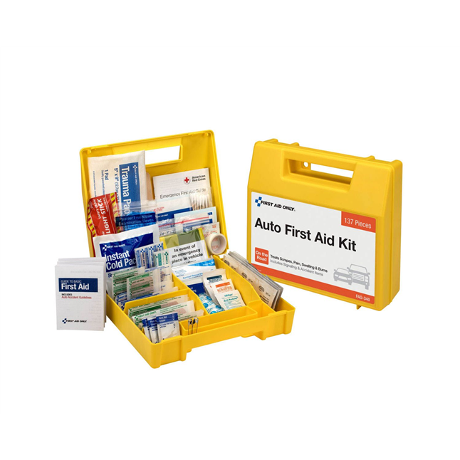 First Aid Only® FAO-340 Vehicle First Aid Kit, Plastic Case, 137 Pieces