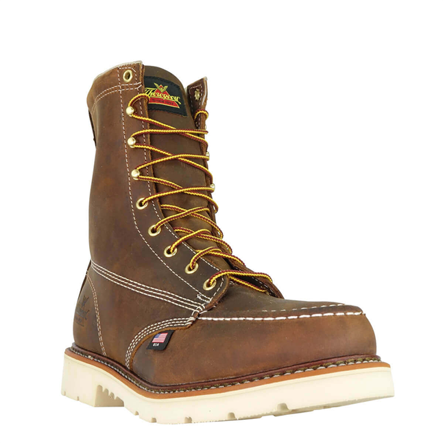 Thorogood Men's 8" Heritage Trail Crazyhorse Steel Toe Boot Electrical Hazard Rating Slip Resistant