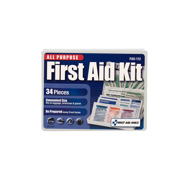First Aid Only® FAO-112 Personal First Aid Kit, 34 Piece, Plastic Case