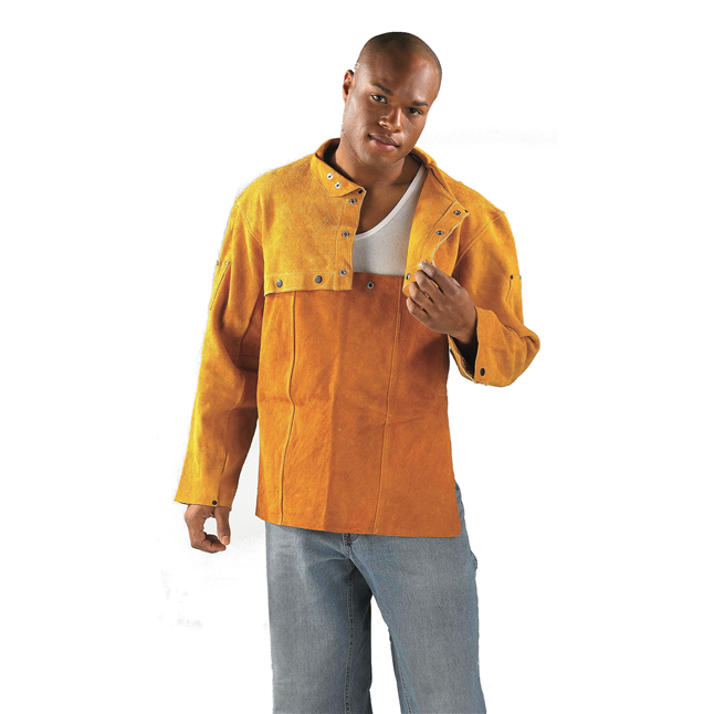 Gold Band Leather Bib