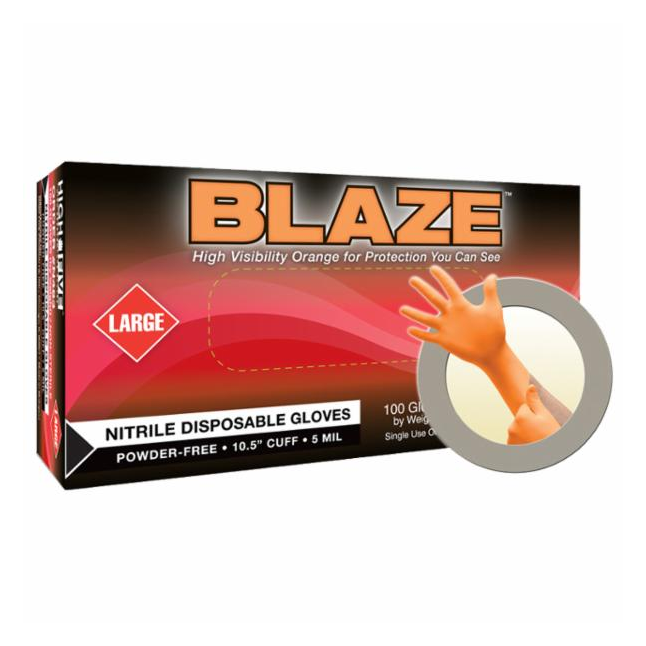 Blaze® Powder-Free Disposable Nitrile Gloves