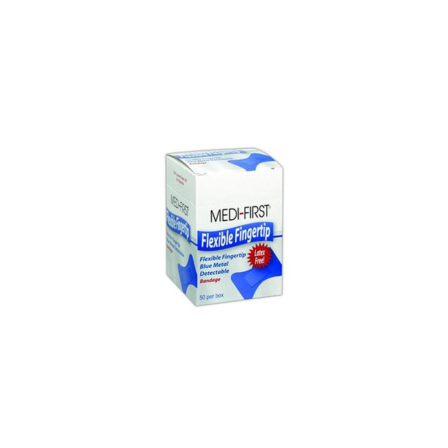 Medi-First® Metal Detectable Woven Fingertip Bandages, Blue
