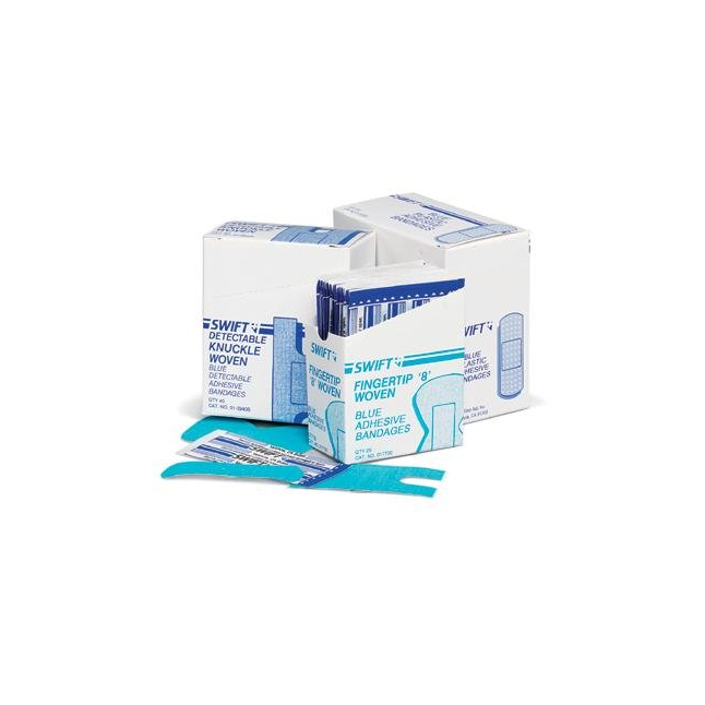 Honeywell Swift Blue Flexible Fabric Woven Finger Strip Bandages, 1" x 3"