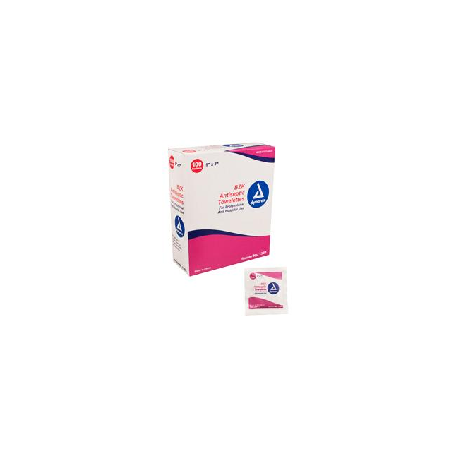 Dynarex BZK Chloride Alcohol Free Wipes, 5" x 7"