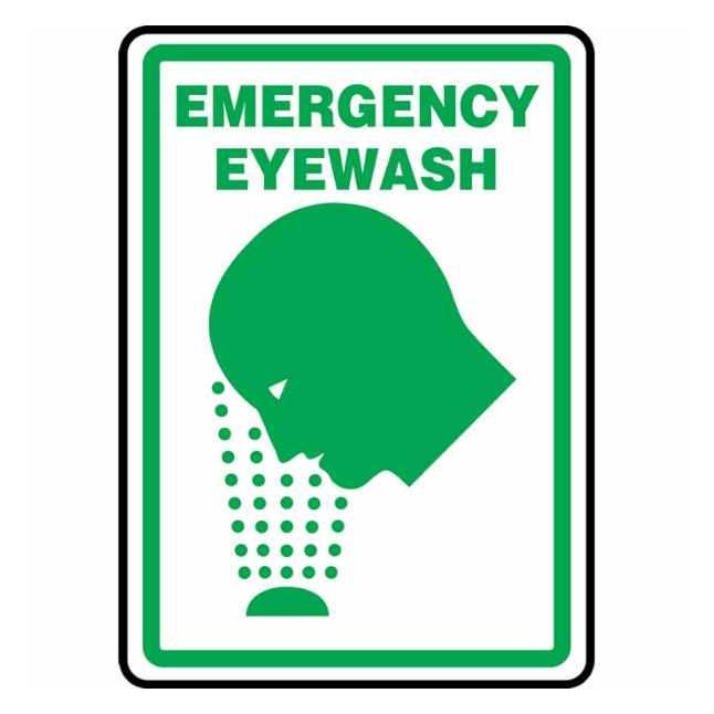 Accuform® "EMERGENCY EYEWASH" All-Purpose Contractor Preferred Vinyl Sign, 20" X 14"